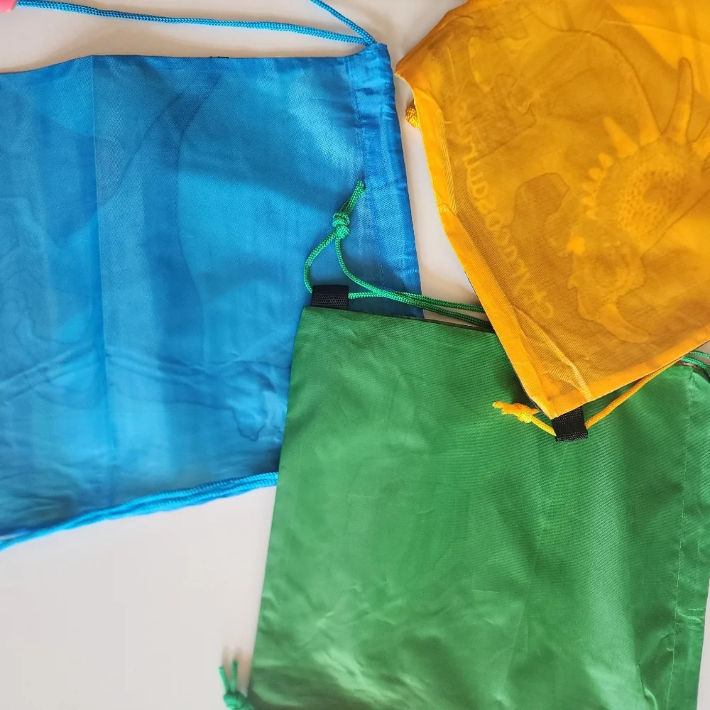 Dinosaur‎ Drawstring Bags  Set Of 3 for Kids School Bags